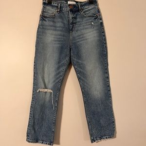 Made and Loved Loft High Waist Straight Cropped Jeans size 4